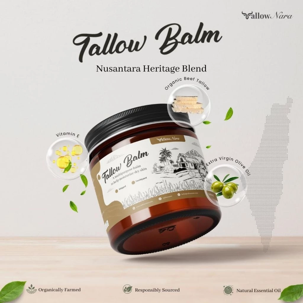 Tallow Balm Multifungsi Pelembab Alami Grass Fed